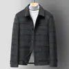 Chaqueta Corta de Lana para Hombre Otoño e Invierno, Abrigo de Punto a Cuadros con Cuello Solapa, Top de Lana Casual de Negocios para Personas de Mediana Edad y Mayores