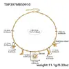 Mili Design Pulsera Collar con Múltiples Colgantes de Corazón Hueco de Diamante Completo Acero Inoxidable Chapado en Oro Real de 18K Joyería Transfronteriza