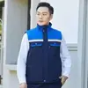 Roupas de Trabalho de Inverno Colete de Algodão Estampa Bordado Texto Homens Mulheres Roupa de Trabalho Bloco de Cores Colete de Algodão Estaleiro Reparo Automotivo Colete Jaqueta Sem Mangas Espessado