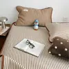 Alfombra de dormitorio suave y refrescante, amigable con la piel, de textura mixta rayada, Clase A, juego de tres piezas de alfombra suave y refrescante de poliéster PE