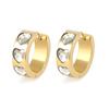 Pendientes de Aguja de Plata S925 Estilo Ins Europeo y Americano Corazón Zircón Colorido Incrustado Oro de 18K Pendientes Retro de Moda para Mujer