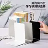 Herramienta mágica para almacenar libros: estantería acrílica transparente engrosada, soporte de libro en forma de L, tope de libro, clip para libro para fijación en escritorio