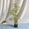 Bestseller de Amazon Transfronterizo: Nuevo Biombo Artificial de Bambú Estilo Chino, Gran Divisor de Espacio Interior, Paisajismo con Hojas de Bambú, Gran Adorno de Pie