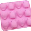 Molde de Silicona de Grado Alimenticio Fresa Piña Molde de Azúcar Qq Chocolate Cubitos de Hielo Bandeja de Hielo Pellizcada Molde para Hornear