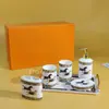 Juego de Baño de Porcelana de Hueso Europeo Juego de Artículos de Tocador para el Hogar Taza para Enjuague Bucal Caja de Jabón Portacepillos de Dientes Botella de Loción Combinación