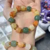 Pulseira de Jade Seda Dourada do Fabricante, Pulseira Colorida de Círculo Único para Mulheres, Presente de Jade Jade Estoque Pronto para Transmissão ao Vivo