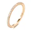 Anillo Sencillo Estilo Ins de Una Fila con Diamantes para Mujer Moda Europea y Americana Microincrustado Zirconia Anillo de Cola Anillo para Articulación del Dedo Índice Fabricantes Suministro