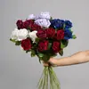Flor de rosa artificial individual tela de seda flor falsa decoración, flor de seda, flor eterna, ramo de flores secas, flor artificial decoración del hogar