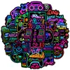 50 Pegatinas de Controlador de Juego Neón Pegatinas Decorativas Impermeables para Maleta, Laptop, Patineta, Botella de Agua