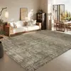 Alfombra para Sala de Estar, Resistente al Desgaste y a las Manchas, Alfombra de Área Grande de Cobertura Total, Imitación Cachemir Persa Retro Americano Alfombra Lavable