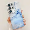 Capa de celular IMD metalizada com padrão de mármore é adequada para Samsung S25ULTRA blooming S24 furo fino A16/A56/A55