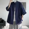 Camisa de Lino Traje Tang Estilo Chino para Hombre Manga Larga Algodón y Lino Traje de Túnica China para Hombre Han Suit Nuevo Estilo Chino Traje de Té Chaqueta Mama Abrigo