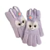 Guantes infantiles estrella Delu lindos de dibujos animados con forro polar engrosados cálidos otoño e invierno niños medianos y grandes estudiantes para montar anticongelante dedo