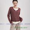 Jersey de Punto Falso de Dos Piezas con Rayas de Color Contrastante para Mujer en Otoño e Invierno Talla Grande Delgado Camisa de Manga Larga Camisa Base Top Interior con Cordón