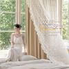 Cortinas estilo crema de encaje francés para dormitorio, oscurecimiento total, doble capa con gasa, sala de estar de lujo ligero, procesamiento personalizado Shaoxing Keqiao