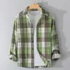 2025 Nueva Camisa de Manga Larga de Primavera y Otoño para Hombre Camisa Casual a Cuadros Estilo Perezoso de Moda Abrigo Camisa Unisex