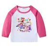 2026 Nova Camiseta Infantil de Primavera e Outono Gola Redonda Desenho Animado Manga Longa Camiseta Básica Conjunto para Meninos e Meninas Camiseta de Algodão