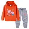 Primavera y Otoño 2023 nueva ropa infantil transfronteriza suéter con capucha para niños pantalones conjunto de dos piezas bebé algodón manga larga