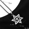 Colgante de cadena larga con forma de estrella de seis puntas y cruz para hombre y mujer, estilo europeo y americano, con personalidad de moda transfronteriza