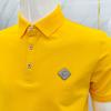 Calidad sólida alta gama moda europea lujo ligero polo para hombre 2025 verano nuevo estilo LOGO único manga corta solapa slim