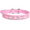 Produtos para animais de estimação DIY, roupas mais vendidas, com letras de diamante, corda de tração, acessórios para coleira de pescoço, coleira de couro PU para cachorro