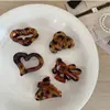 Pinza para el pelo de acrílico esmerilado con estampado de leopardo pequeño color ámbar, transfronteriza, básica, versátil, para coleta media, para la parte posterior de la cabeza