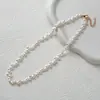 Acessórios de Colar de Pérolas de Água Doce Naturais para Mulheres Verão Contas de Milho Desalinhadas Corrente de Clavícula Luxo Leve Nicho Sentido de Alto Padrão Colar
