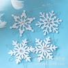 Papel Decorativo para Hornear Pastel Set de Copo de Nieve Diamante de Doble Capa Adorno para Pastel Plug-in Decoración de Fiesta