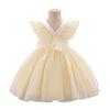 Vestido de Banho Europeu e Americano Transfronteiriço para Bebê de Um Ano Vestido de Bebê Pequeno com Manga Morcego Cetim Vestido de Casamento Princesa Vestido de Festa para Bebê Pegar Semana