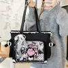 Bolso bandolera de cinta estilo estudiantil bidimensional para estudiantes mujeres, adecuado para clases, viajes, desplazamientos y como bolso de hombro de gran capacidad