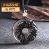 Collar con Colgante de Hebilla de la Paz de Obsidiana Hielo Signo del Zodíaco para Hombre Collar para Mujer Año del Zodíaco Tigre Colgante Patronus