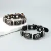 Pulsera de Cuero Genuino Calavera Retro Europea Estilo Punk para Hombre Pulsera de Muñeca de Piel de Vaca Remachada Accesorios de Moda Transfronterizos Geniales Venta al por Mayor