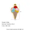 Pingente Cruz de Aço Inoxidável Esmaltado Colorido Vários Estilos Estilo Férias de Verão Coração Sorvete Acessórios de Joias DIY