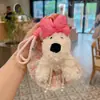 Nuevo Lindo Peluche Perro Westie Creativo Liga para el Cabello Muñeca Falda Llavero Cachorro Lindo Colgante de Bolso para Mujeres