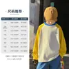 Ropa para Niños Camiseta de Algodón Puro de Manga Larga para Niños 2026 Nuevo Estilo Otoño Tops de Color Contrastante para Niños Ropa Casual para Niños Grandes de Primavera y Otoño