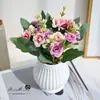 Mini bonsai de rosa para decoração de interiores de casa, flores artificiais criativas, adereços de fotografia, arranjo de flores criativo para mesa de sala de estar
