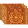 Amazon Halloween Acción de Gracias Manteles Individuales Calabaza Hoja de Arce Manteles Individuales Pavo Otoño Decoración de Mesa Manteles Individuales Resistentes al Calor