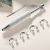 Novo Argola de Nariz em Aço Inoxidável Transfronteiriça 20g com Zircônia Dupla Barra C Argola Versátil para Cartilagem Auricular Joia para Piercing Corporal Ornamento Nasal em Estoque
