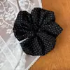 Goma para el pelo vintage de lunares florales para mujer, elegante coletero que hace que la cara parezca más pequeña, suave accesorio para coleta