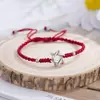 Pulsera tejida a mano de Paz y Alegría Estrella de Seis Puntas de Plata Cuerda de Mano de Nicho Pulsera de Regalo de Cumpleaños para Pareja Novia Mujer