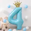 Globo Digital de Base de Pie de 42 Pulgadas, Corona de Princesa en Polvo, Globo de Niña para Fiesta de Cumpleaños y Aniversario