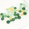 Fivela de Segurança Imitação de Jade em Vidro Contas Soltas Contas Redondas Planas Corda de Mão Trançada DIY Feita à Mão Acessórios de Joia de Corda Vermelha
