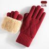Luvas de Tricô Femininas para Outono e Inverno, Mais Vendidas da Amazon, Camada Dupla com Forro de Fleece, Espessas, à Prova de Vento, Quentes, Luvas com Tela Sensível ao Toque para Proteção contra o Frio