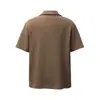 Camisa Polo de Verano para Hombre Vibe Tendencia Estilo Americano Bloques de Color Diseño de Doble Capa Cuello Camisero Manga Corta Textura Gofrada Ins