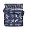 Funda de edredón con estampado digital de tiburón de dibujos animados transfronteriza, juego para decoración de dormitorio, juego de ropa de cama de animal marino