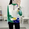 Top Deportivo de Camuflaje para Mujer para Exteriores con Cuello Deportivo de Manga Larga para Otoño, Malla de Seda Helada de Secado Rápido, Moda Casual Transpirable para Correr