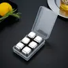 Aço inoxidável 304 grão de gelo metal bloco de gelo congelado rapidamente conjunto em caixa bebida cerveja uísque aço inoxidável gelo vinho Pedra
