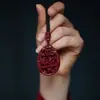 Colgante de Cinabrio Liso de Fábrica para Hombres y Mujeres Contenido Ordinario Arena Dorada Púrpura Collar de Paz para Pareja Joyería Regalo