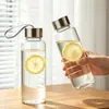 Artículos en Stock de Fábrica Dropshipping Vaso de Agua de Vidrio de Borosilicato Alto Tapa de Madera de Bambú Vaso para Jugo de Frutas Vaso para Bebidas Tapa de Acero Inoxidable Vaso para Café