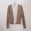 Camisa Estilo Old Money Solapa Manga Larga Top Falso de Dos Piezas para Mujer Otoño Temprano Viaje Diario Bloque de Color Tejido de Punto Trenzado Suéter de Lana